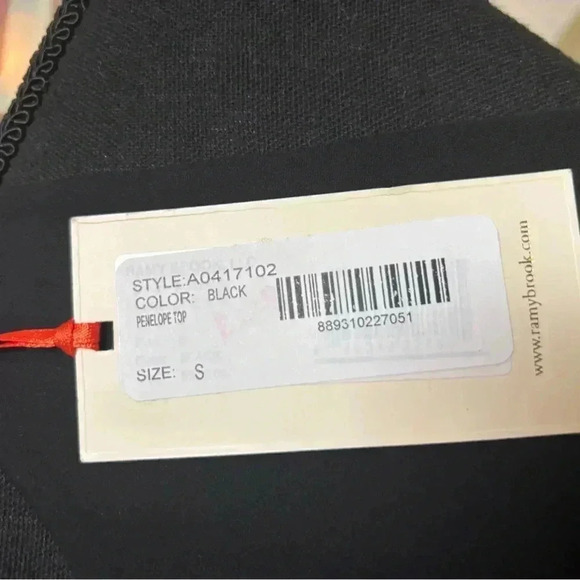 RAMY BROOK 100% SILK BLACK COLD SHOULDER PARTY LUXURY HOLIDAY TOP SIZE SMALL NWT - Picture 13 of 15